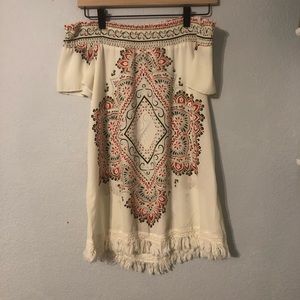 Cream off the shoulder top